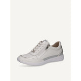 Caprice Zip Sneaker In White / Silver