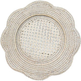 Rattan Scallop Rnd Charger Plt-Crea Ttop Rattan Scallop Chg Plate-Round In White