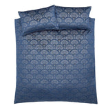 Catherine Lansfield Art Deco Pearl Quilt Duvet Set Navy