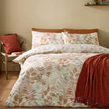 Catherine Lansfield Autumn Leaves Reversible Double Duvet Cover In Natural