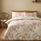 Catherine Lansfield Autumn Leaves Reversible Double Duvet Cover In Natural