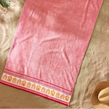 Catherine Lansfield 'Beach Huts' Cotton Beach Towel in Pink