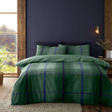Catherine Lansfield Brushed Melrose Tweed Cotton Reversible Double Duvet Cover Set