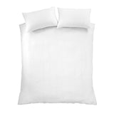 Catherine Lansfield Heatset Wave Double Duvet Cover Bedding Set White