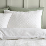 Catherine Lansfield Heatset Wave Double Duvet Cover Bedding Set White