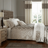 Catherine Lansfield Lattice Cut Velvet Duvet Cover Set in Natural