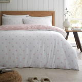 Catherine Lansfield Pink Polka Dot Brushed Cotton Double Duvet Set