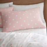 Catherine Lansfield Pink Polka Dot Brushed Cotton Double Duvet Set
