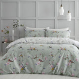 Catherine Lansfield Songbird Floral Reversible Sage Duvet Cover Set
