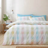 Catherine Lansfield Spring Check Reversible Double Size Duvet Set In Multi