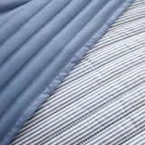 Catherine Lansfield Stripe Quilted Reversible Bedspread In Blue