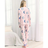 Chelsea Peers Astral Hearts Print Long Pyjama Set In Pink
