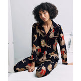 Chelsea Peers Christmas Leopard Print Long Pyjama Set