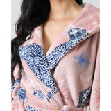 Chelsea Peers Fleece Celestial Leopard Print Dressing Gown In Pink