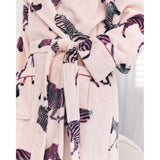 Chelsea Peers Fleece Zebra Print Dressing Gown In Pink
