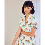 Chelsea Peers Organic Cotton Bubble Bath Leopards Print Short Pyjama Set