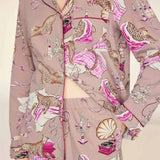 Chelsea Peers Organic Cotton Leopard After Party Print Long Pyjama Set