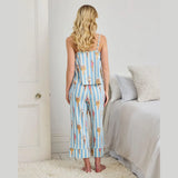 Chelsea Peers Organic Cotton Swimming Society Stripe Cami Long Pyjama Set