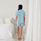 Chelsea Peers Organic Cotton Tennis & Cocktails Print Short Pyjama Set