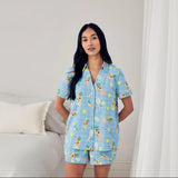 Chelsea Peers Organic Cotton Tennis & Cocktails Print Short Pyjama Set