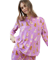 Chelsea Peers Party Dogs Print Long Pyjama Set