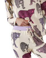 Chelsea Peers Pink Leopard Print Long Pyjama Set