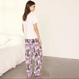 Chelsea Peers Starry Leopard Print Long Pyjama Set In Lilac