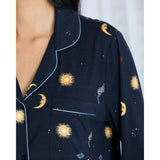 Chelsea Peers TENCEL™ Modal Celestial Zebra Long Pyjama Set In Navy