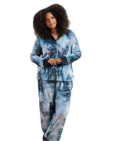 Chelsea Peers Tie Dye Gold Foil Moons & Stars Long Pyjama Set