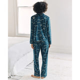 Chelsea Peers Velour Gold Foil Lunar Skies Long Pyjama Set