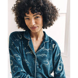 Chelsea Peers Velour Gold Foil Lunar Skies Long Pyjama Set