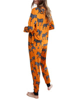 Chelsea Peers Zebra Print Long Pyjama Set in Orange