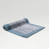 Christy Portobello Stripe Bath Mat in Chalk Blue