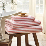 Christy Portobello Stripe Bath Sheet in Rose