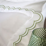 Christy Scallop Edge Duvet Set in Matcha Double