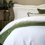 Christy Scallop Edge Duvet Set in Matcha Double