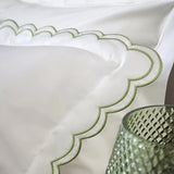 Christy Scallop Edge Pillowcases in Matcha