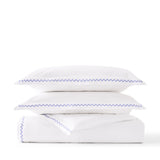 Christy Wave Embroidery Duvet Set in Blue Double