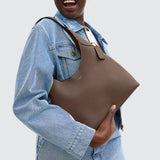 Coach Brooklyn 28 Leather Shoulder Bag In Dark Stone