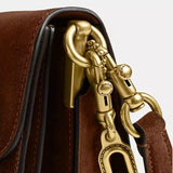 Coach Chain Suede Tabby Shoulder Bag In Warm Brown