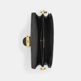 Coach Chain Tabby Shoulder Bag With Quilting In Brass/Black Glazed