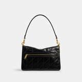 Coach Chain Tabby Shoulder Bag With Quilting In Brass/Black Glazed