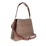 Coach Coated Canvas Signature Willow Shoulder Bag B4 In Tan Rust
