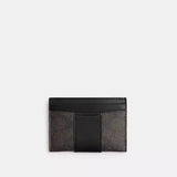 Coach Essential Card Case In Signature Upcrafted Leather In Black Walnut