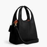 Coach Hadley Small Leather Grab Bag in Black
