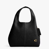 Coach Hadley Small Leather Grab Bag in Black