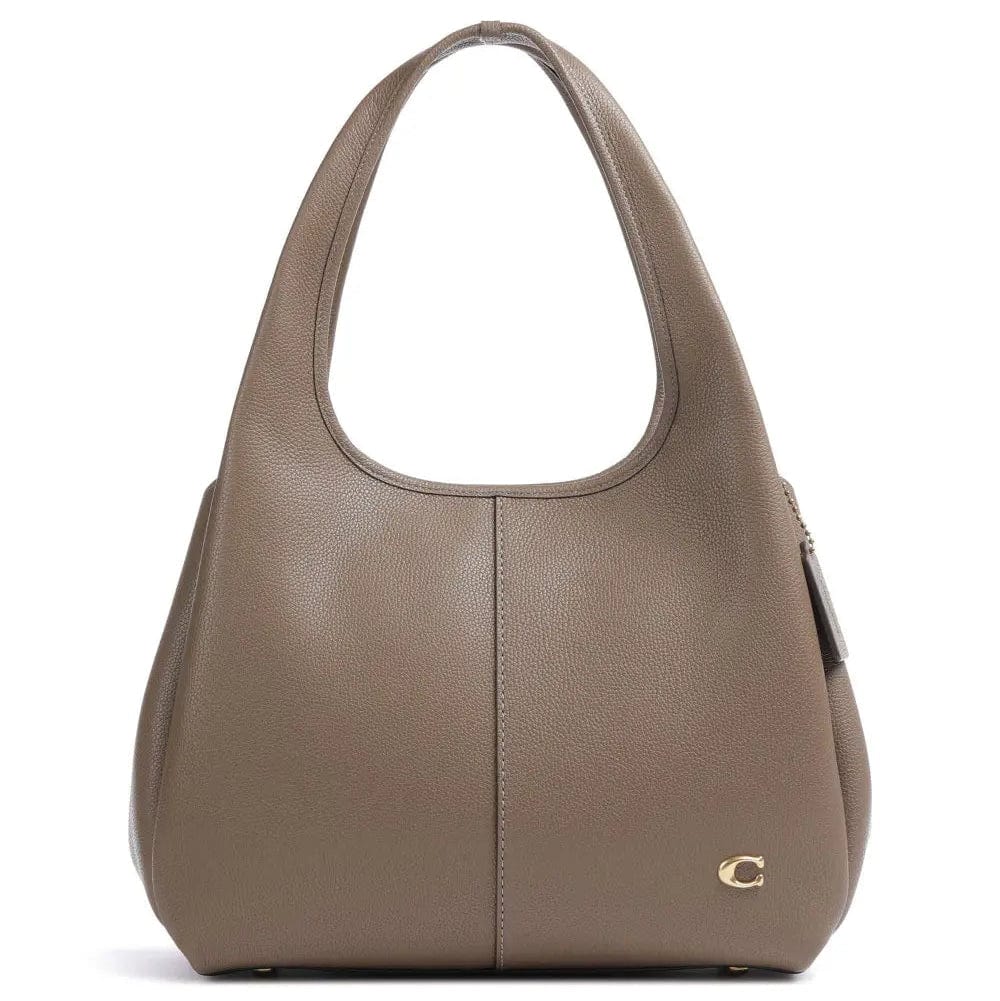 Coach Lana Hobo Bag Grained Leather In Dark Stone