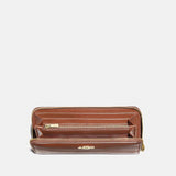 Coach Leather Slim Accordion Zip Saddle