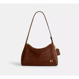 Coach Lola Shoulder Bag In Warm Brown Suede