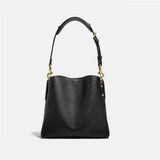 Coach Polished Leather Willow Bucket Bag In Black